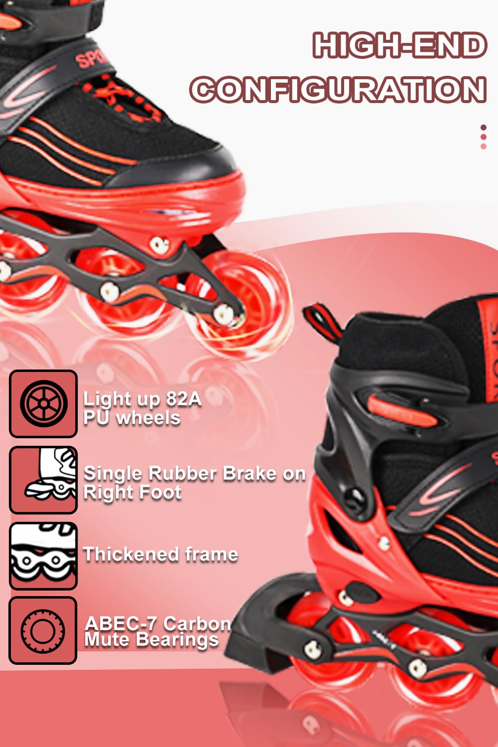 MGYZM Pattini in linea per bambini, regolabili, per bambini, adulti, ragazze e ragazzi, pattini in linea, per interni ed esterni, viola