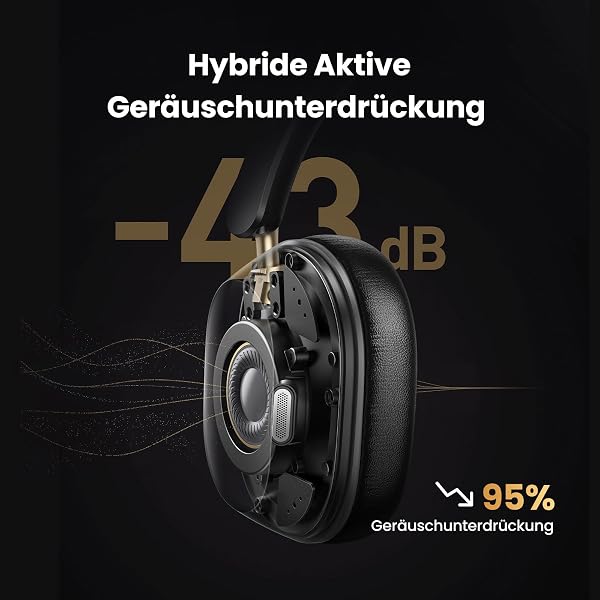 UGREEN HiTune Max5c Bluetooth Headphones Over Ear with Hybrid Active Noise Cancelling, Hi-Res Audio, LDAC, 75h Battery, Bluetooth 5.4, Spatial Audio, EQ in App, Dual Connection (Black) - 3