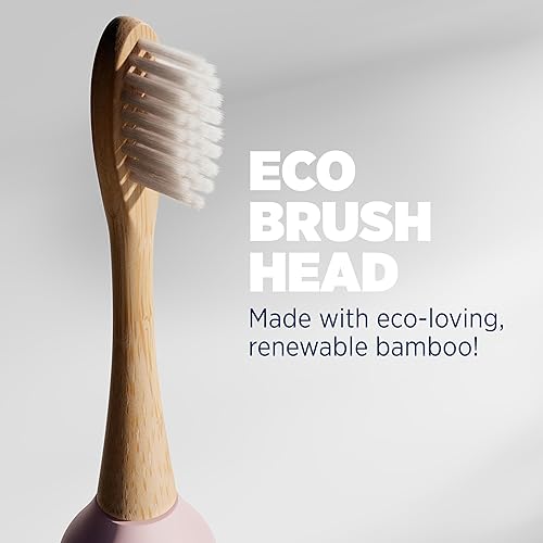 Miniatura 4 de Lumineux Cepillo de dientes eléctrico Sonic para adultos, cabezas de bambú, océano profundo (azul), incluye 2 cabezales de cepillo de dientes de