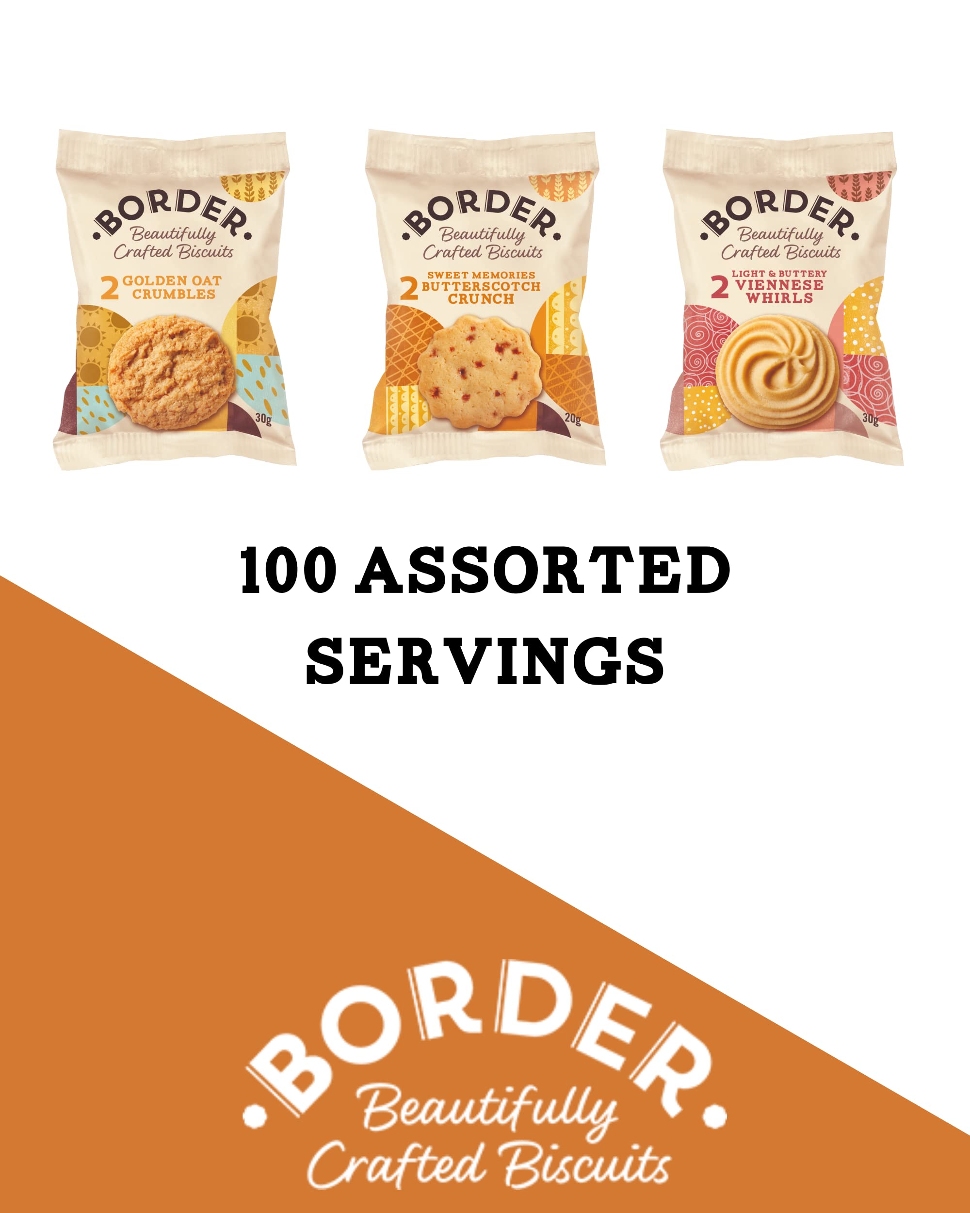Buy Border Biscuits 100 Packs, Mini Multipacks Biscuits Box, 3 Flavour