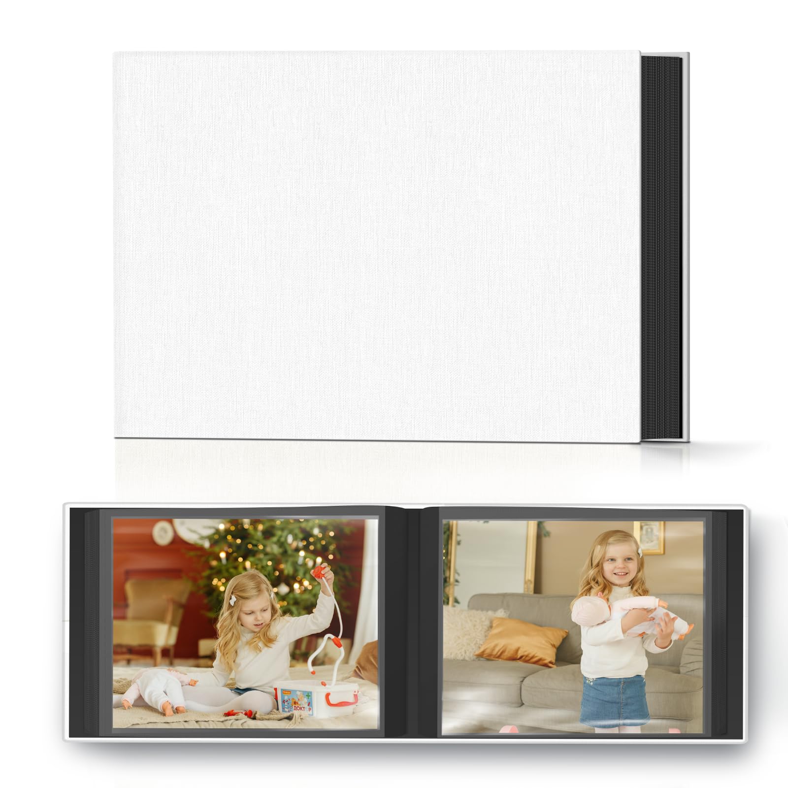 Popotop Photo Album 4x6 48 Pockets for Wedding Gifts,Linen Hardcover Picture Albums for Family Anniversary Baby Vacation Pictures โ image 1