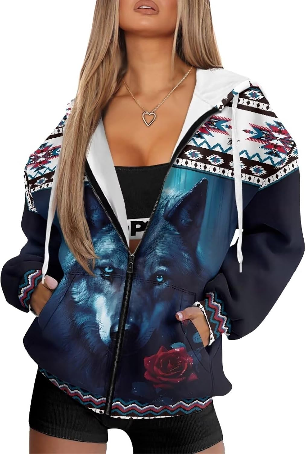 Women's Zip Up Hoodie Trendy Thermal Long Sleeve Shirts for Women
