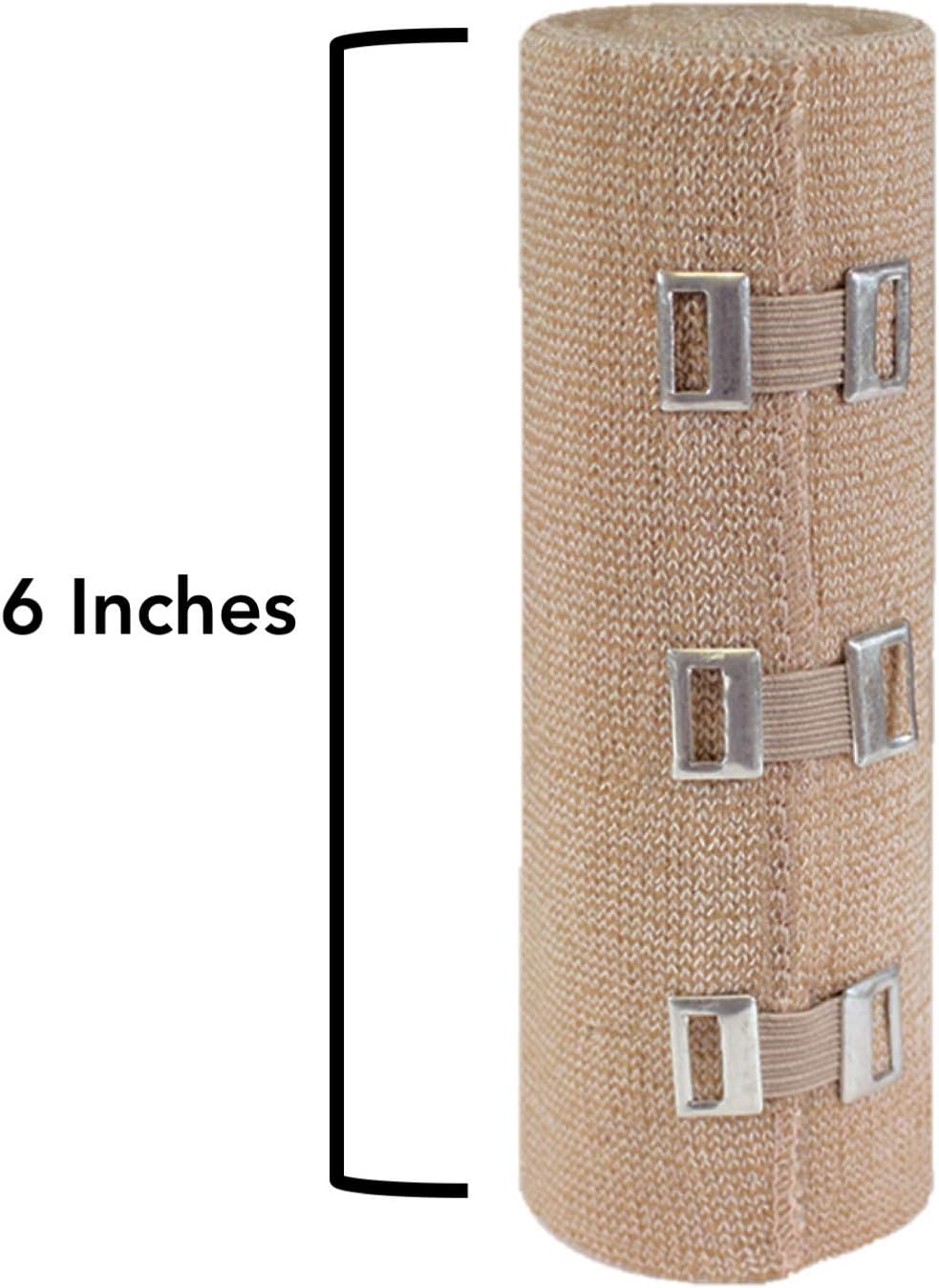  Brand - Solimo Elastic Bandage with Clips, 6" x 5' Roll (2 Pack) : Health & Household