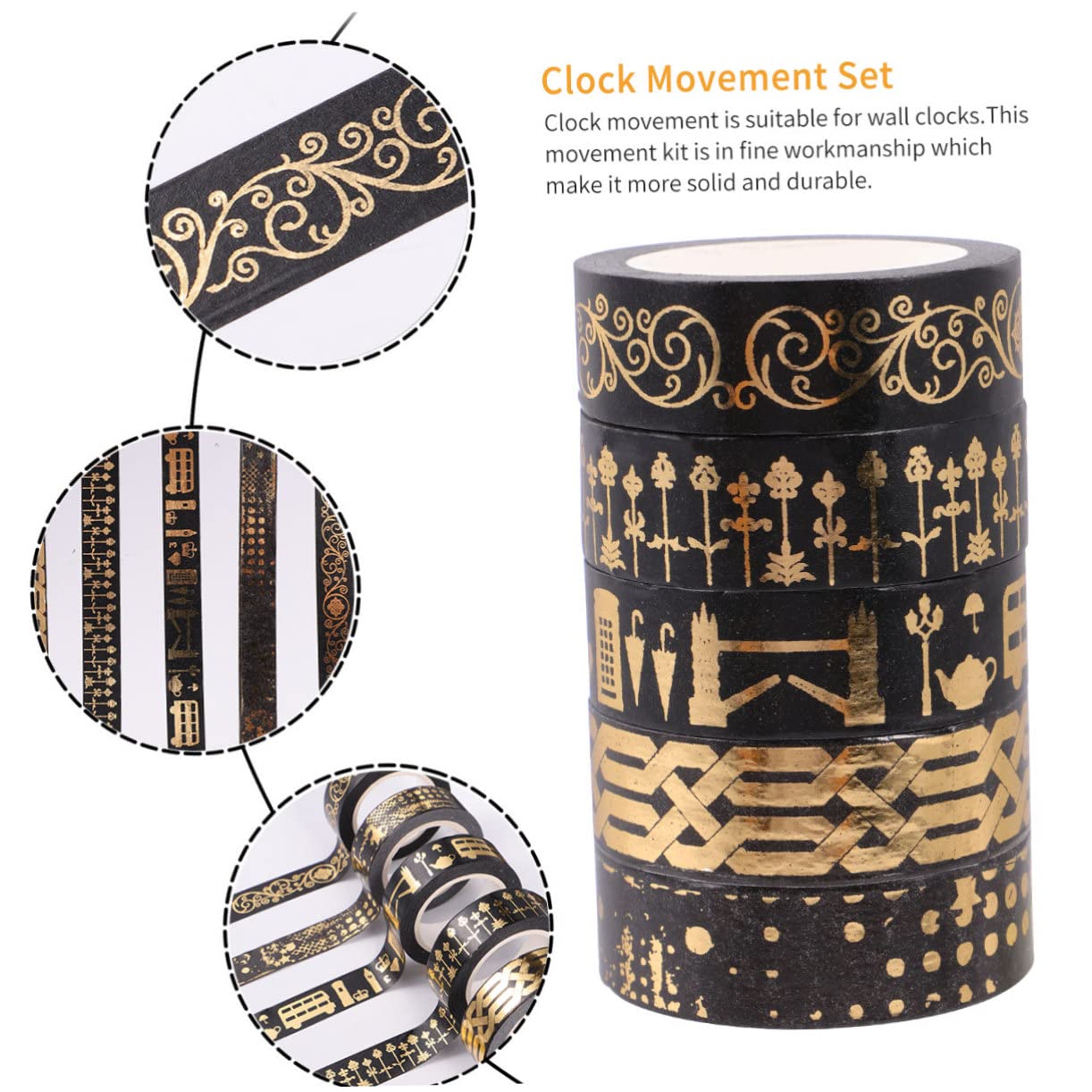 jojofuny 3 Sätze Dekoratives Washi Tape Bunten Designs Für Scrapbooking Diy Projekte Und Geschenkverpackungen Für Bastelideen Und Persönliche Planer 5 Rollen * 3