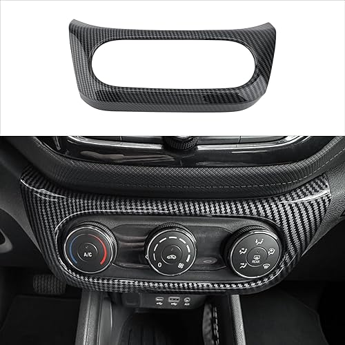Miniatura 2 de YOUTOOCAR Cubierta de panel de botón de aire acondicionado interior con patrón de fibra de carbono compatible con Chevy Trailblazer 2020-2023