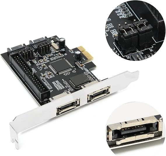 SATA PCI Express Controller Card, PCIe to 3Gb/s SATA ESATA IDE Controller Expansion Card Adapter, Support for RAID
