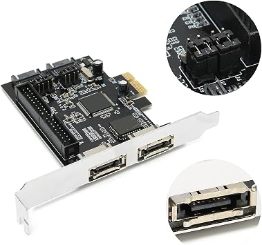 SATA PCI Express Controller Card, PCIe to 3Gb/s SATA ESATA IDE Controller Expansion Card Adapter, Support for RAID