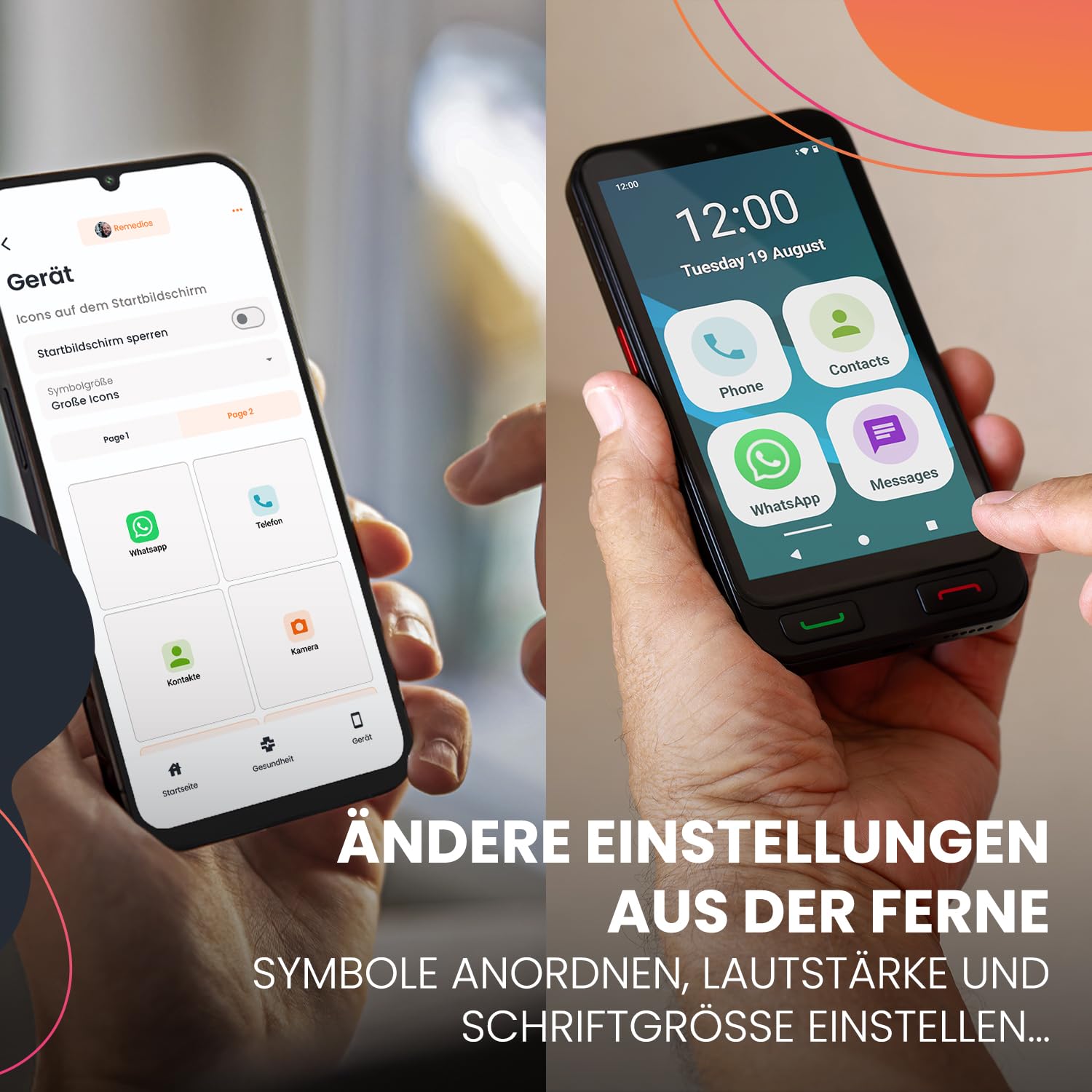 SPC Zeus 2 + Handyhülle | Smartphone für Senioren Kompatible mit App Fernverwaltung und -ortung | Easy-Mode, physische Tasten, XXL-Symbole | 5" Display, Dual-Kamera, 64GB | Ladestation, SOS-Taste