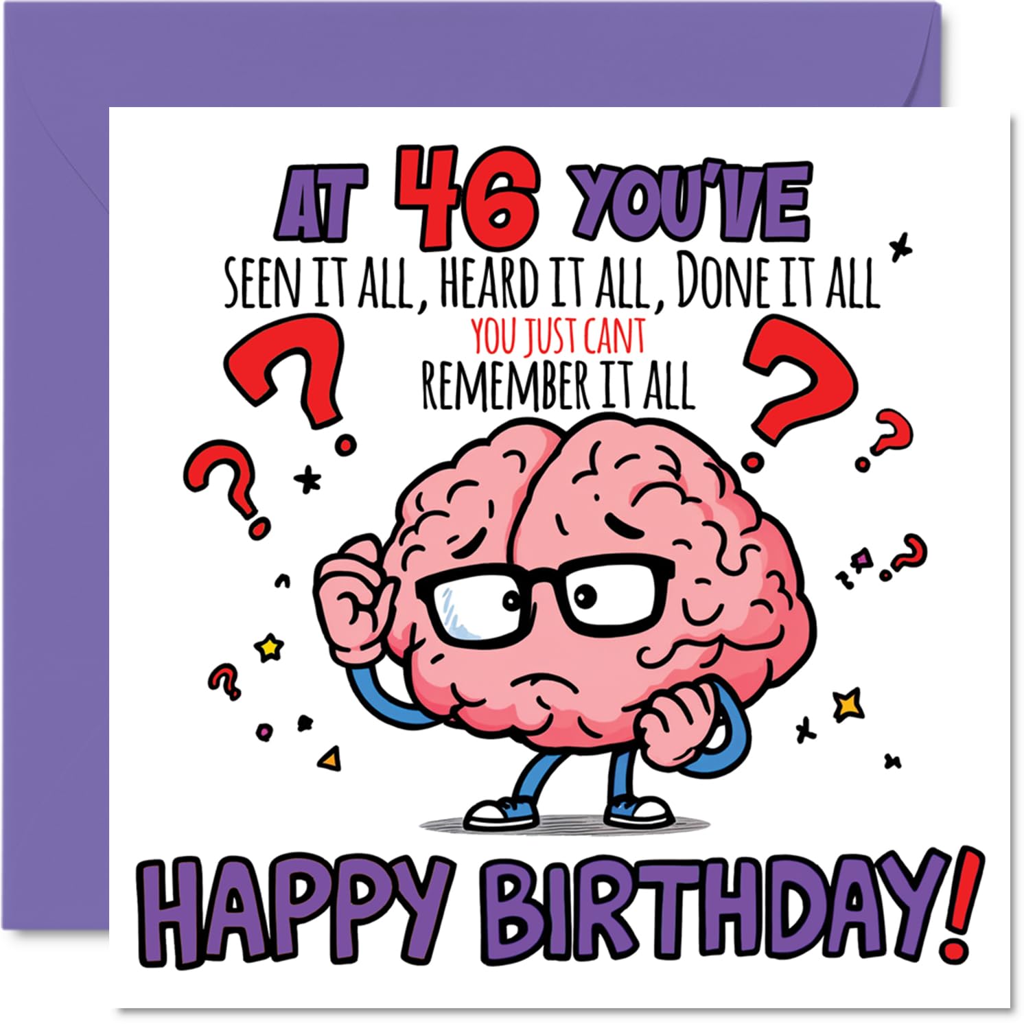 Funny 46th Birthday Card, Memory Not What It Was