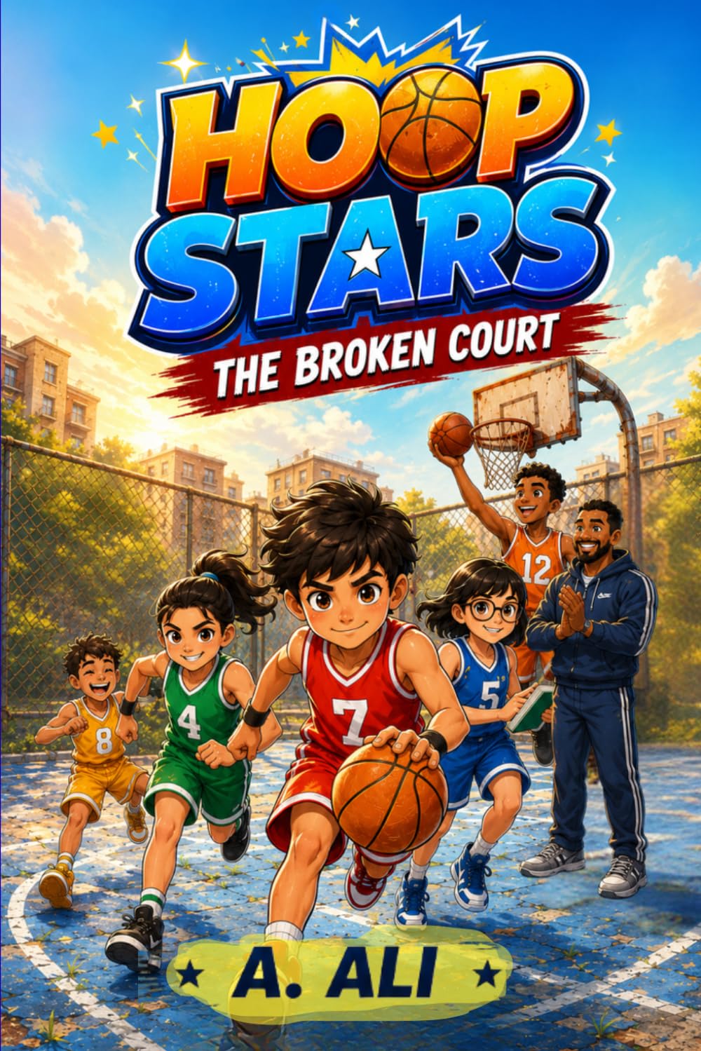 Hoop Stars: The Broken Court: A Motivational Basketball Graphic Novel for Kids About Courage, Teamwork, and Believing Again