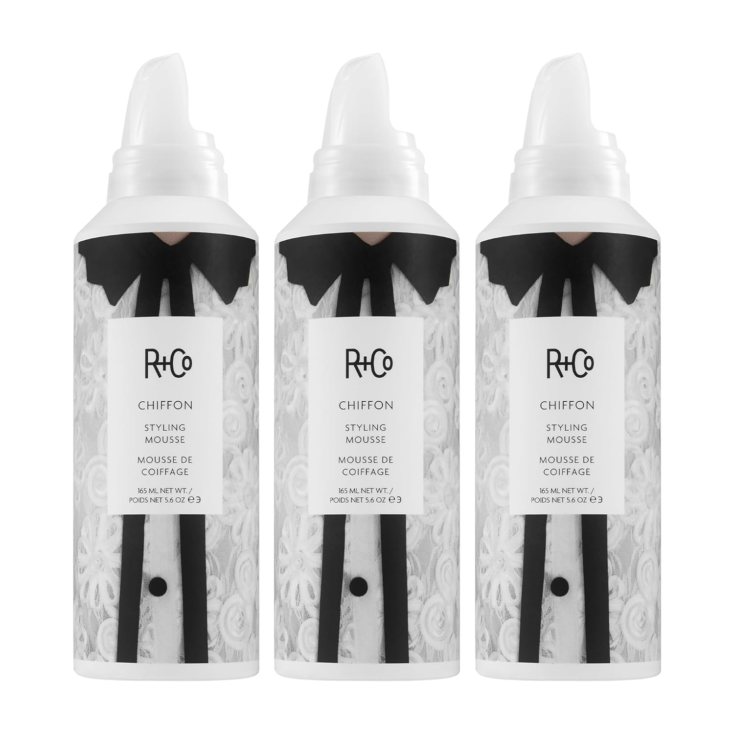 R+Co CHIFFON Styling Mousse – Lightweight Hair Foam, Adds Volume & Texture, All Hair Types