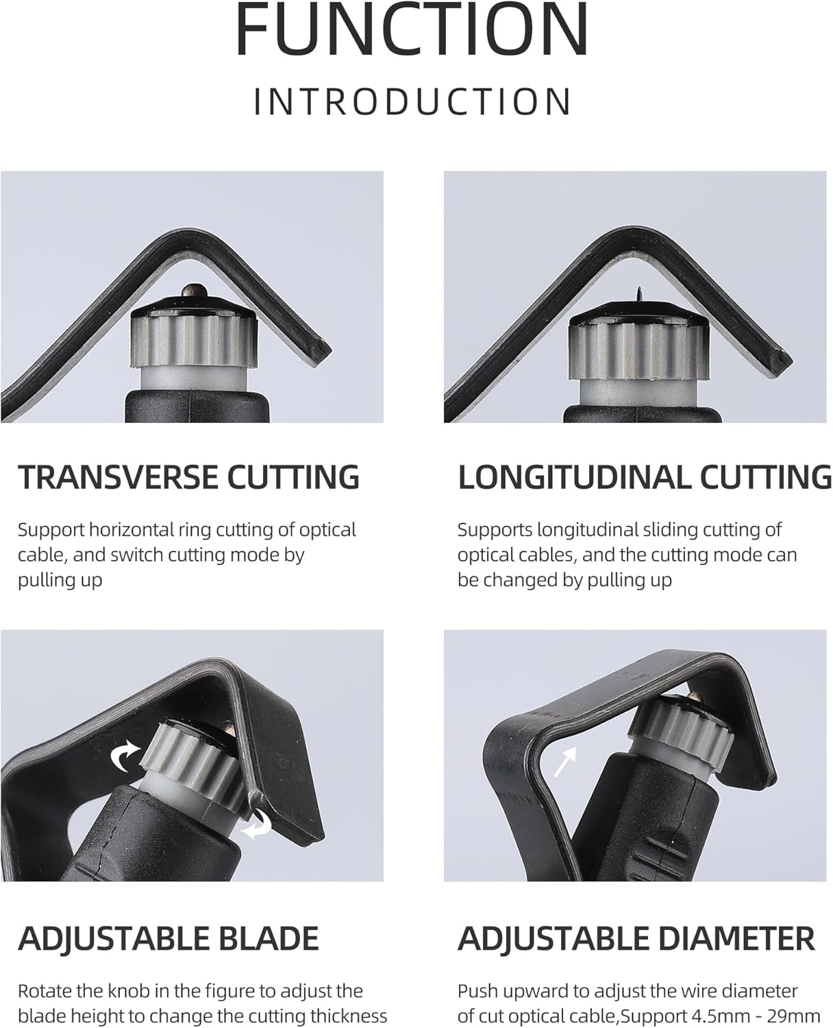 Fiber Stripper FTTH Engineering Special Fiber Stripper 4.5-29mm Horizontal and Vertical Fiber Cable Sheath Stripper Tool