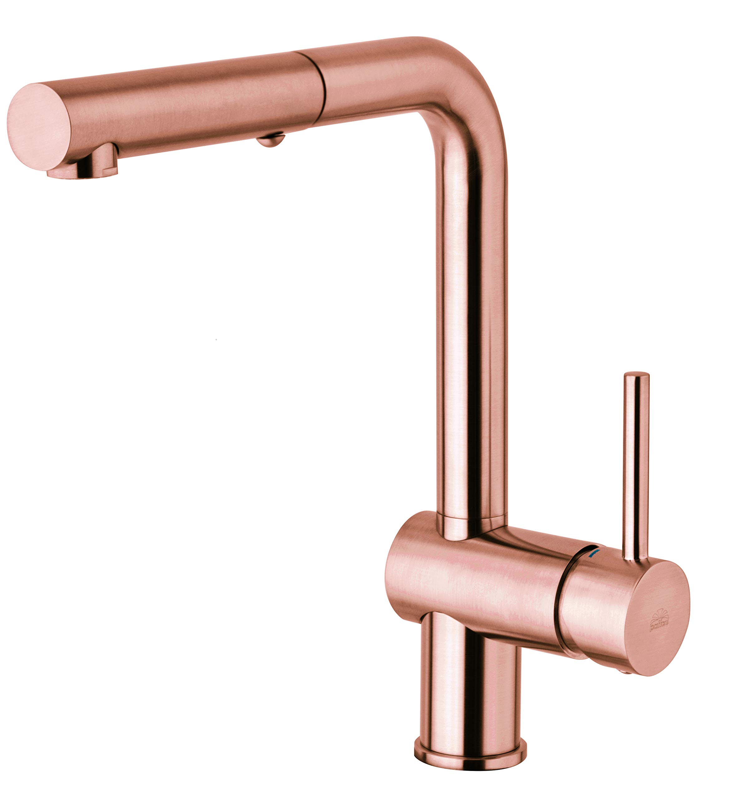 Paffoni LIG285ST-MET Miscelatore lavello estraibile (corpo Ringo) doccia 2 getti in metallo (con leva Stick) serie LIGHT Steel Looking