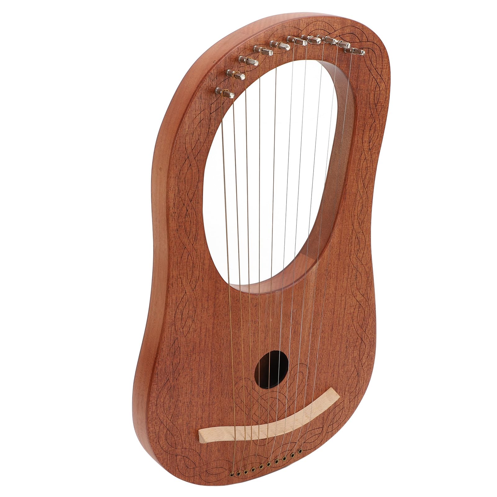 Gavigain 10 String Mini Harp, C Major Scale, Okoume Wood, Bone Saddle, Easy Tuning, Lightweight, Portable, Ideal for Beginners and Students