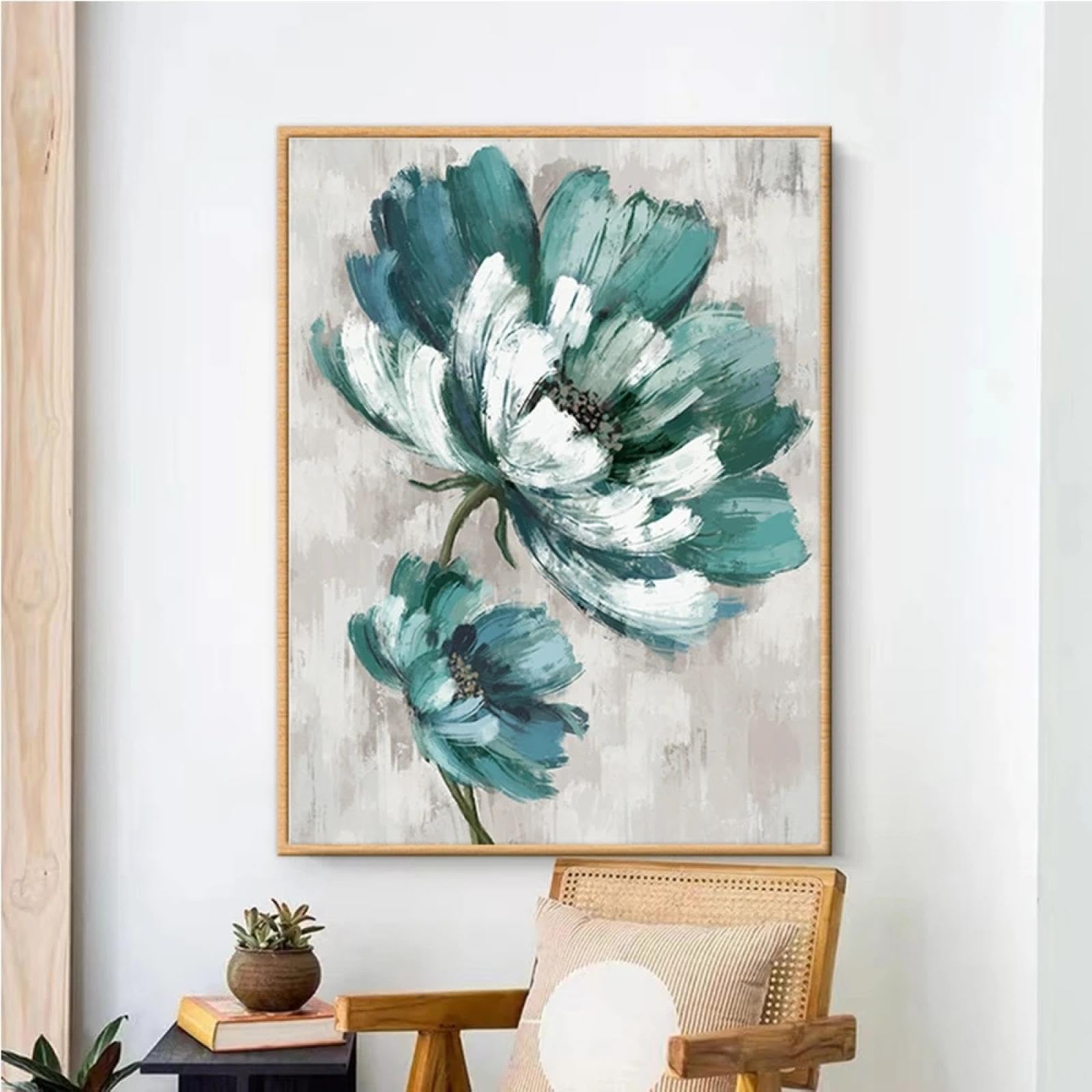 Affiches de fleurs vertes impression sur toile décoration murale maison 35x50 - 8