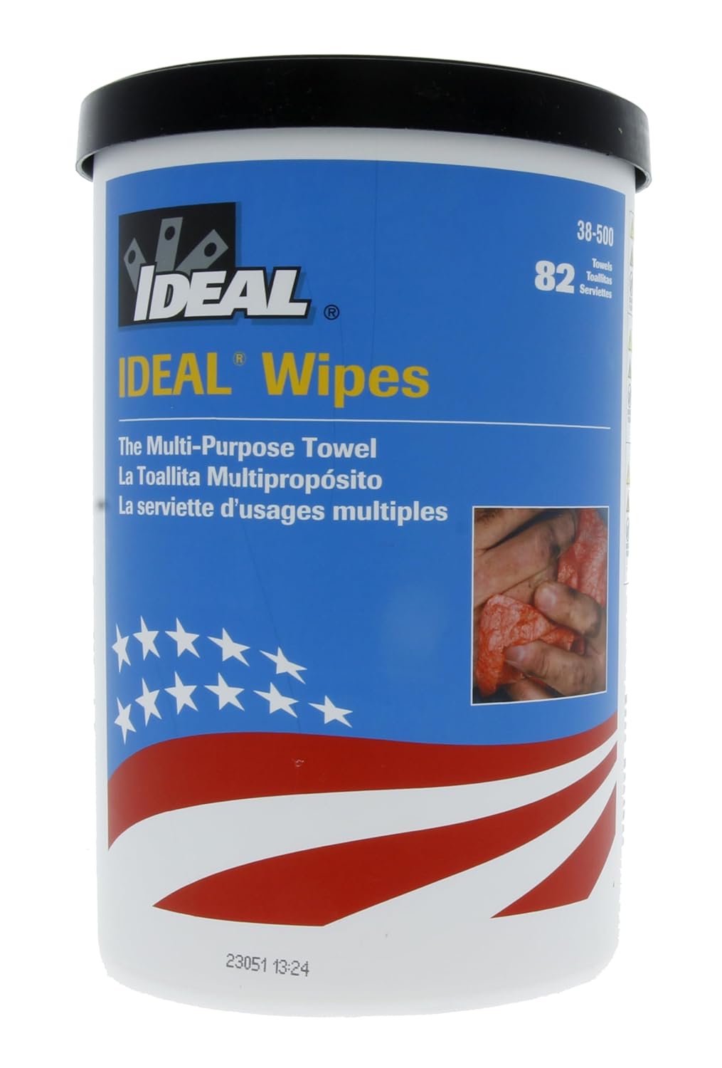 IDEAL® Eletrical Cleaning Wipes (82 Wipes) – Heavy-Duty Pre-Moistened Jobsite Towels for Tools, Surfaces & Hands, Dual-Sided Scrub & Smooth, Removes Grease, Dirt & Grime, Citrus Scent (38-500)