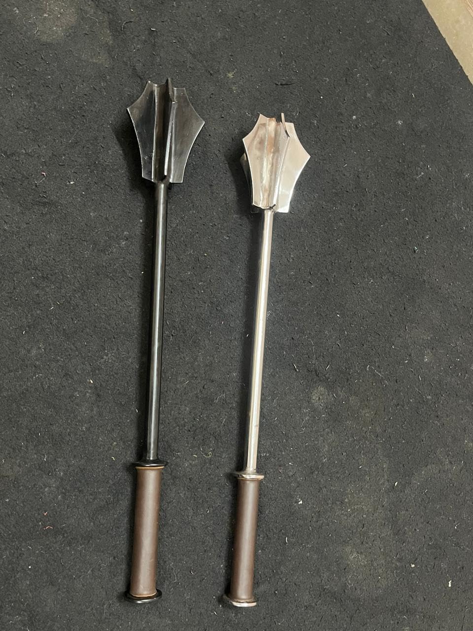 Medieval Mace Replica – Hand-Forged Steel with Leather Grip & Wrist Strap – Great for LARP, Cosplay, Training