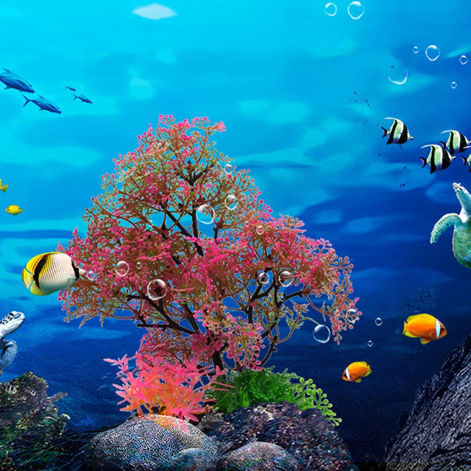 Plante Aquarium Artificielle, Aquarium Decoration Plante, Longue 25 cm Décorations Aquarium, Plantes Hydroponiques de Simulation, avec Base Epaissie pour Aquarium Poissons