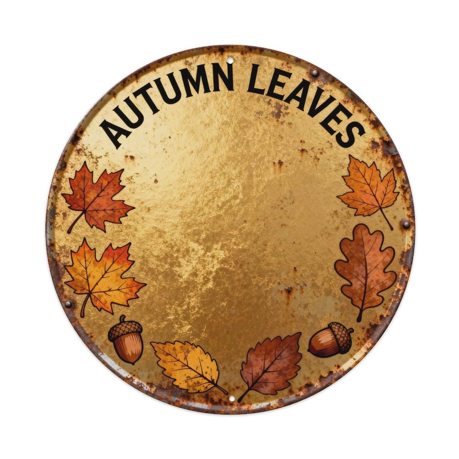 AUTUMN LEAVES Metal Tin Sign Plaque