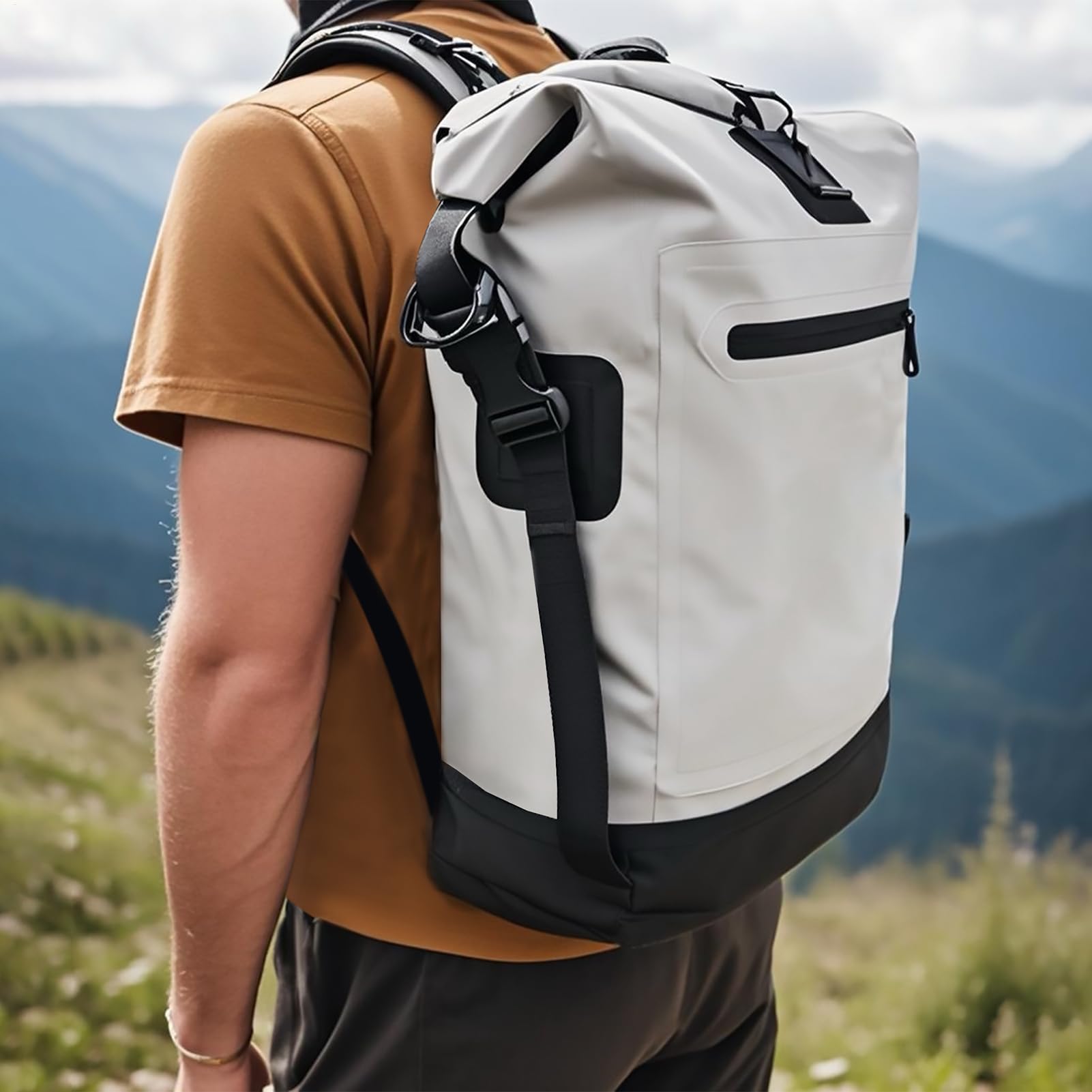 Plecak W Duffel 25L Torba Outdoor Ze Zwijanym Zamknięciem Roll-Top | Plecak Turystyczny Dla Mężczyzn Do Wędrówek Kempingu Outdoor Wspinaczki Trekkingu Plaży Siłowni