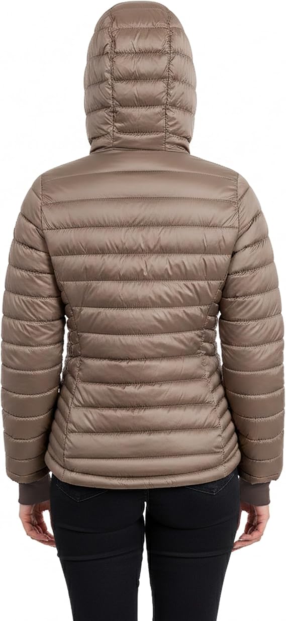 Tommy Hilfiger womens Lightweight Packable Puffer Jacket With Hood & Bag