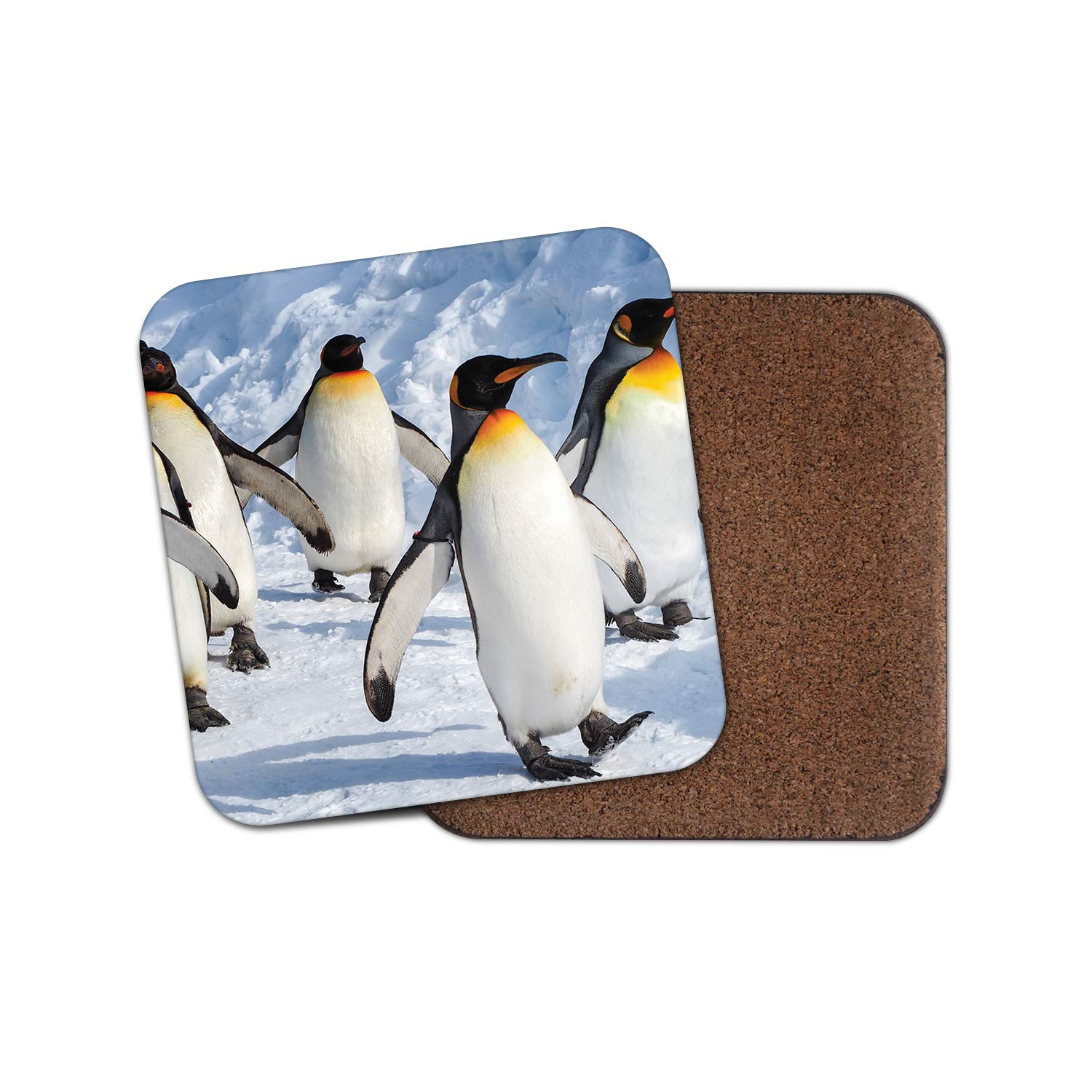 1 x Emperor Penguin March Coaster - Happy Snowy Feet Fun Animals Winter #15722