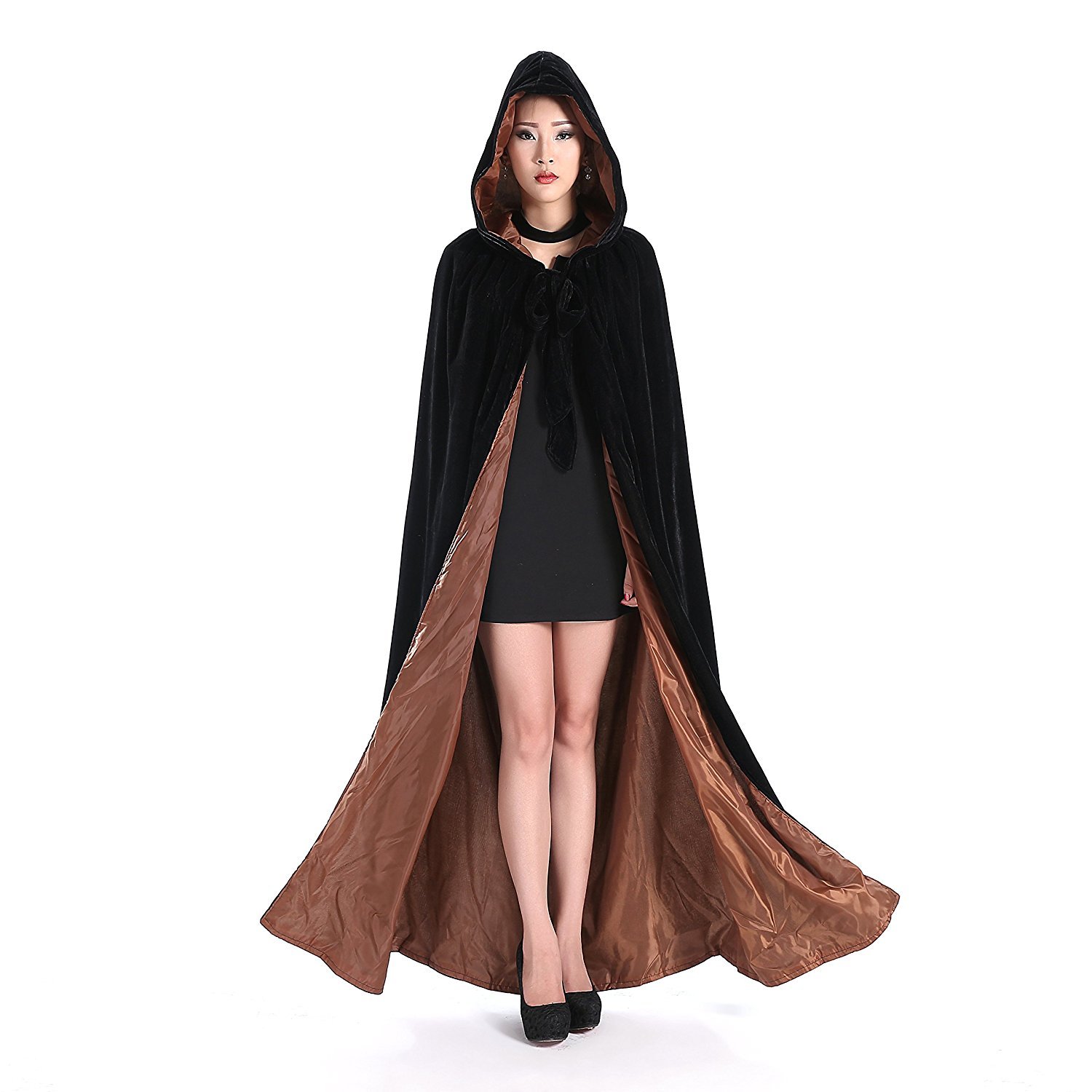 ShineGown Long Wedding Wraps Winter Hooded Cloak Medieval Wedding Cape for Women