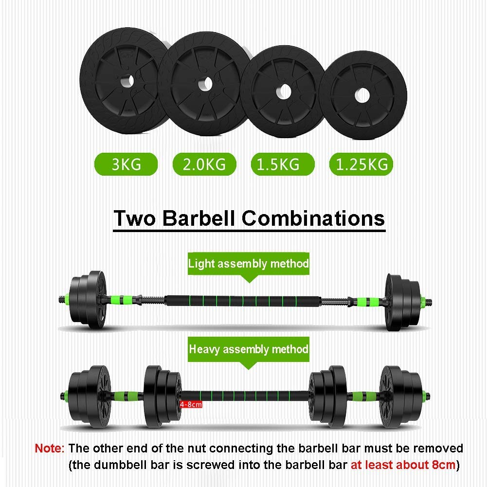 Set manubri Manubri Regolabili Set bilanciere 2 in 1 Manubri per Sollevamento Pesi Liberi - Attrezzatura Fitness per tonificazione Muscolare Allenamento Completo del Corpo - Regola