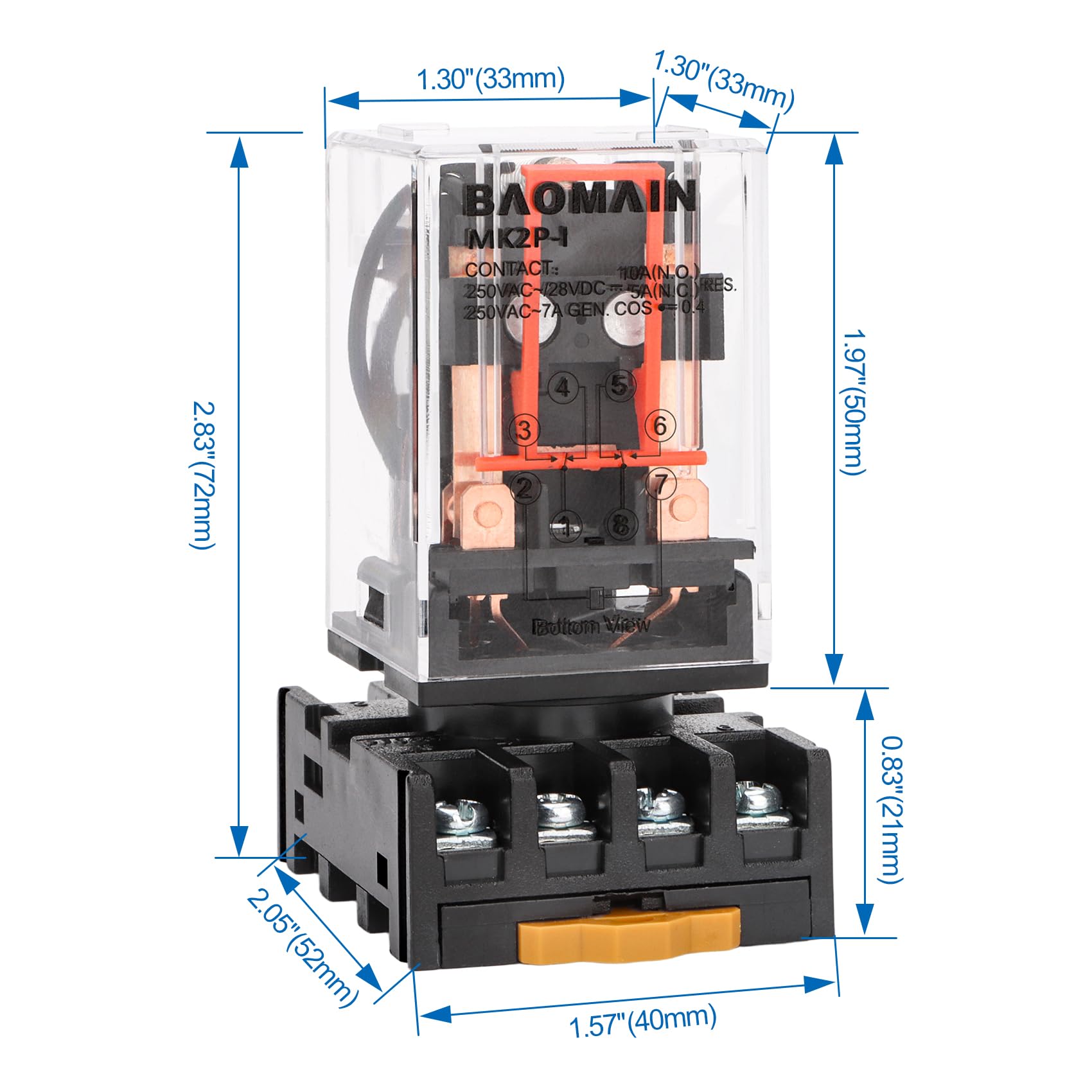 Baomain Power Relay MK2P-I DC 24V Coil DPDT 8 Pin UK - View #12