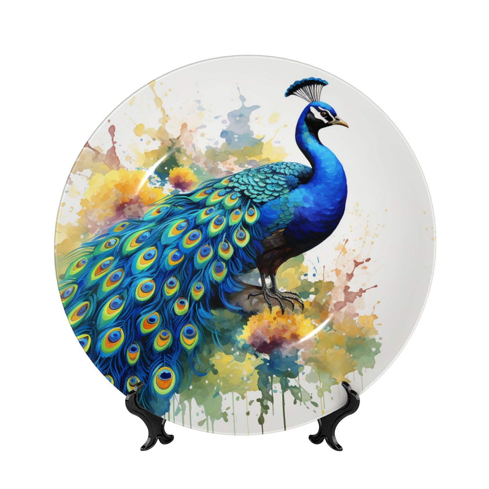 Plaque décorative en porcelaine anglaise de 20,3 cm avec son support