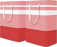 Vista 9 de Paquete de 4 Cestas de Ropa Plegables, Cestas de Ropa Grandes con Asas, Cesta de Ropa Impermeable, Cestas de Ropa Plegables para Organizador de Ropa