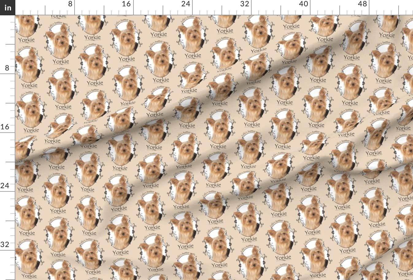 Spoonflower Fabric - Yorkie Yorkshire Terrier Dog Pet Printed on Minky Fabric by The Yard - Sewing Baby Blankets Quilt Backing Plush