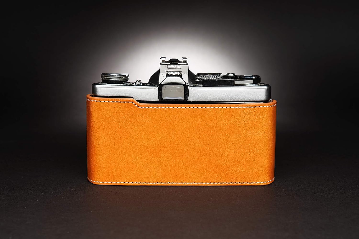OM-4 Case, BolinUS Handmade Genuine Real Leather Half Camera Case Bag Cover for Olympus OM-1 /1N OM-2/2N OM-3/3Ti OM-4/4Ti (No Handle) Camera with Hand Strap (Yellow)