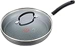 T-Fal Ultimate Hard Anodized Nonstick Fry Pan With Lid 12 Inch, Oven Broiler Safe 400F, Lid Safe 350F, Cookware, Pots and Pans, Kitchen Frying Pans, Skillets, Home, Dishwasher Safe, Black