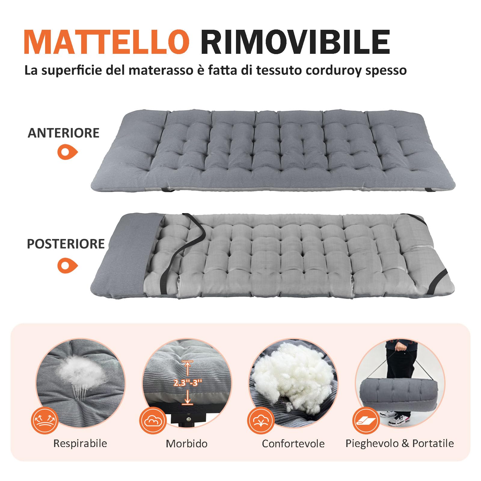 ATORPOK SHOP Cama plegable para adultos con almohada cómoda, cama portátil plegable para dormir que soporta hasta 200 kg