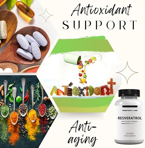 Miniatura 3 de Research Labs Suplemento de resveratrol micronizado de alta potencia 2 Fer 1 Ad - Potente suplemento antioxidante, transveratrol para la salud