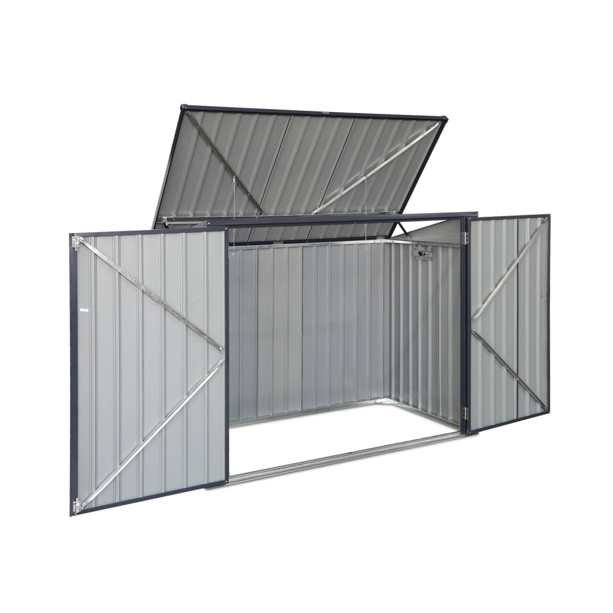 sweeek - Cache Poubelle Double Couleur Gris Anthracite. 1.75m²