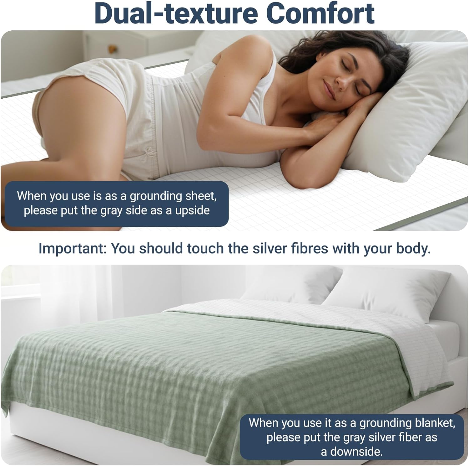 Grounding Blanket Grounding Sheets Queen, Grounding Throw for Improved Sleep, Relieving Pain,Conductive Grounded Mat for Bed with Grounding Wire (Green, Baby) - Image 8