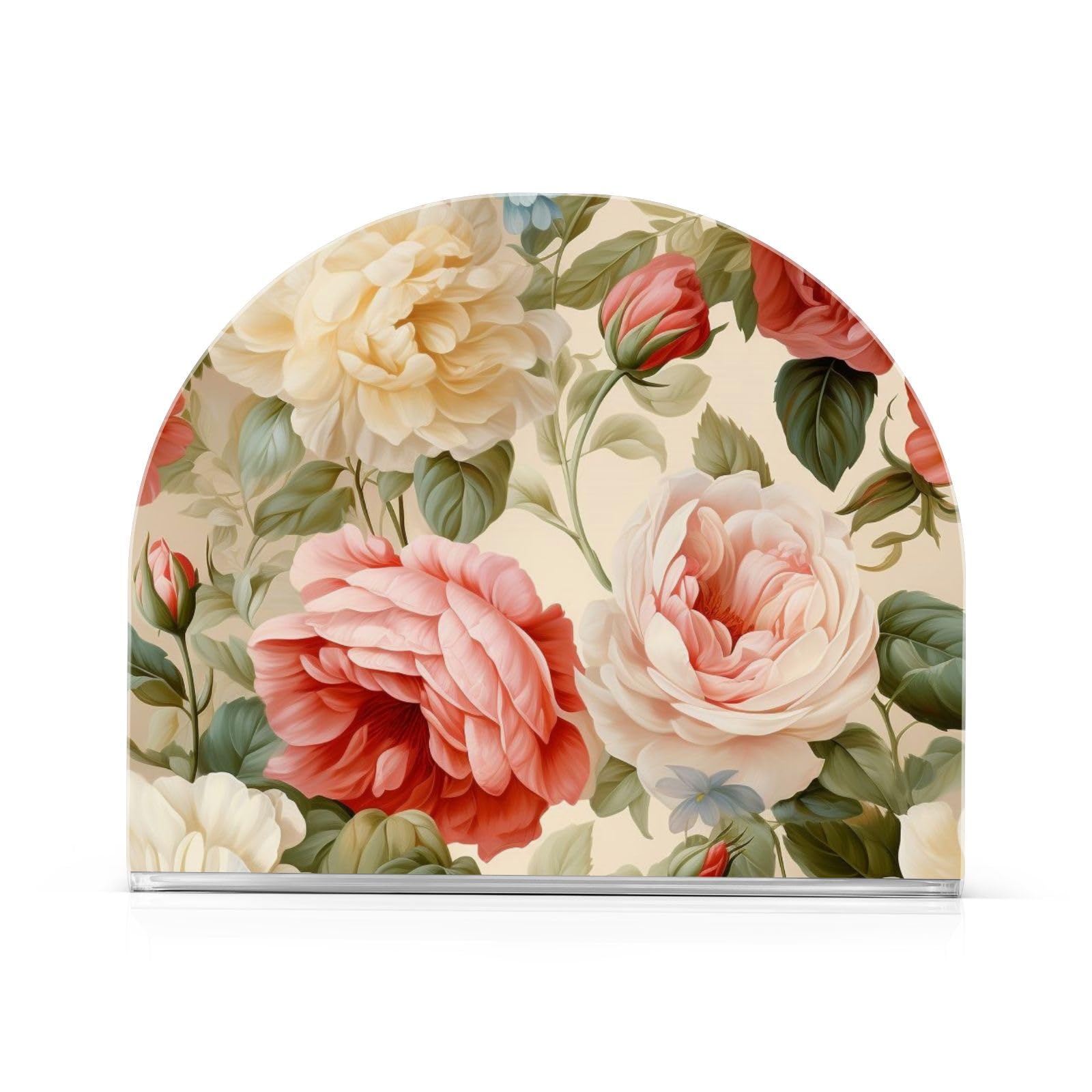 Kigai Serviettenhalter Aus Acryl Mit Frühlingsblumen-Motiv - Freistehend, Für Tischdekoration In Küche & Esszimmer