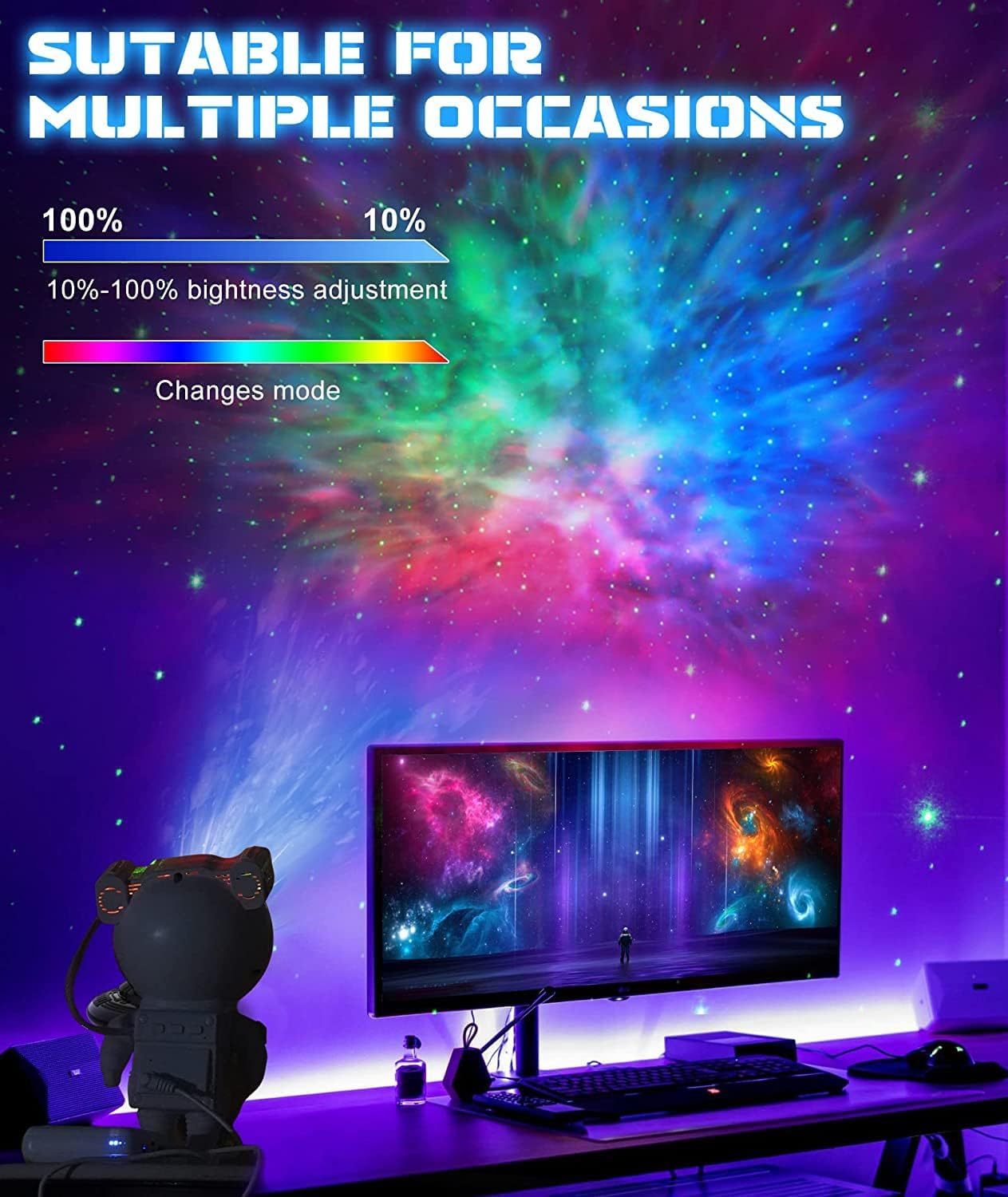 Astronaut Galaxy Projector Night Light-Space Starry Nebula lamp with Timer & Remote, Bedroom and Ceiling Homie Light Projector,Gifts for Children and Adults