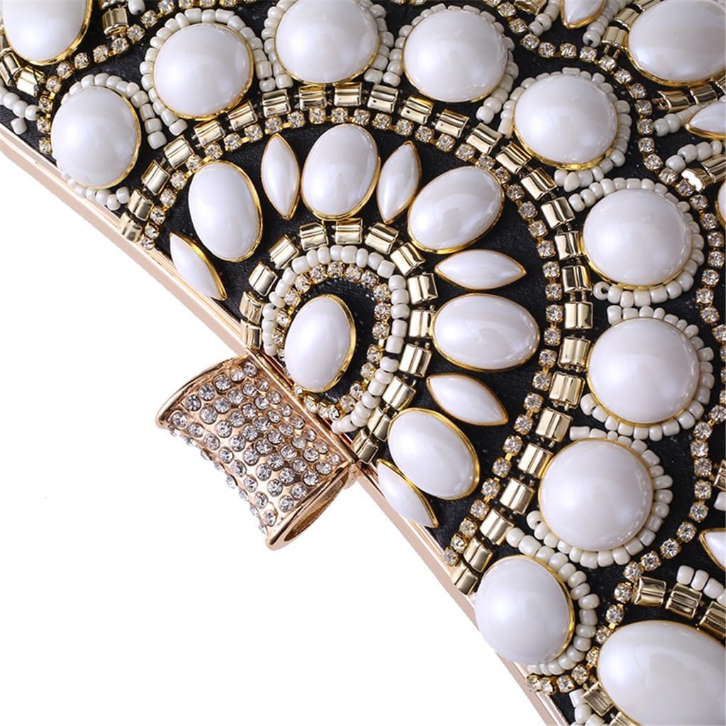 Large pearl dinner States ladies clutch bag evening gift beaded small square bags