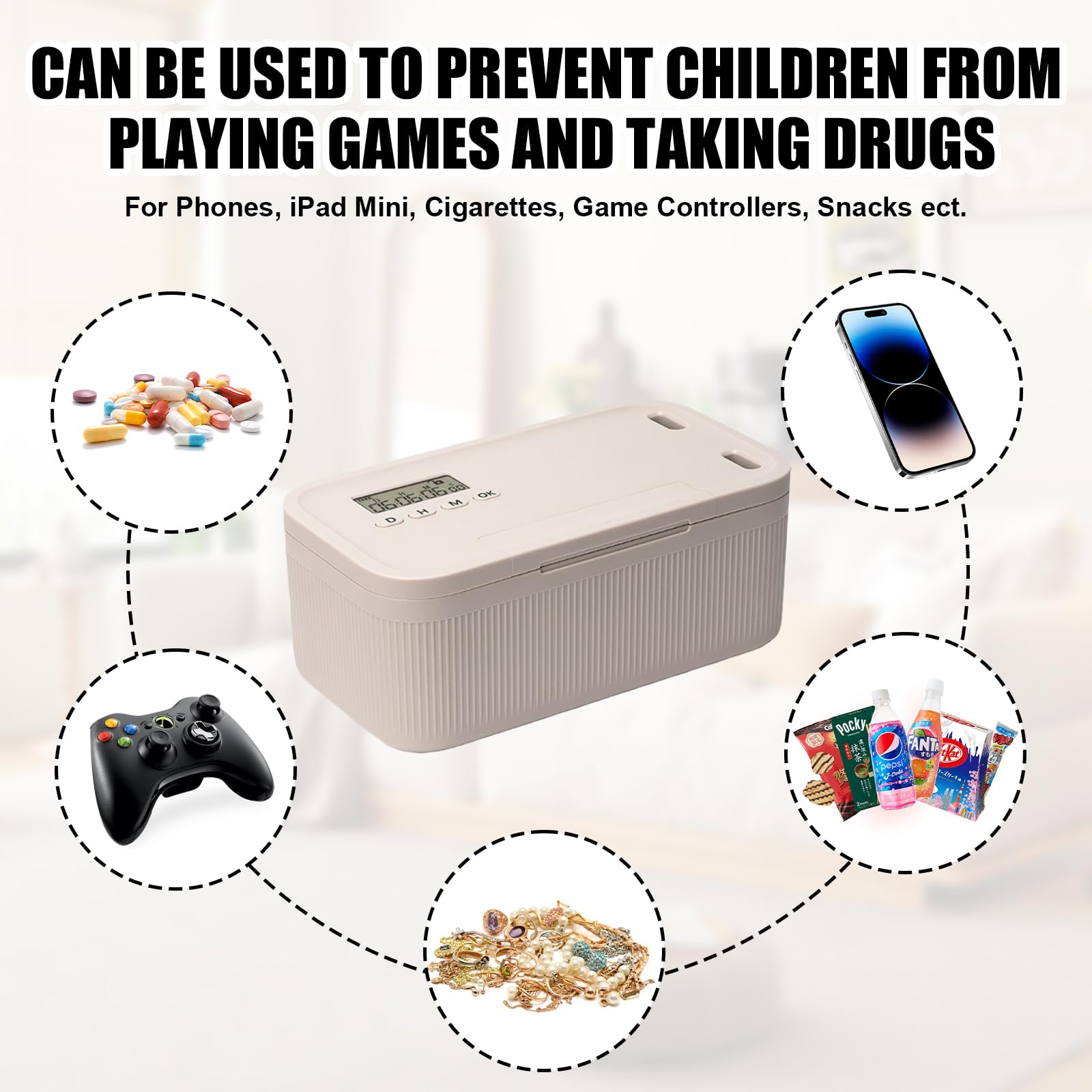 Caja de seguridad para teléfono móvil con cerradura de tiempo, caja de autodisciplina, caja de seguridad con temporizador para autocontrol, estudio, trabajo, niños, seguro y almacenamiento