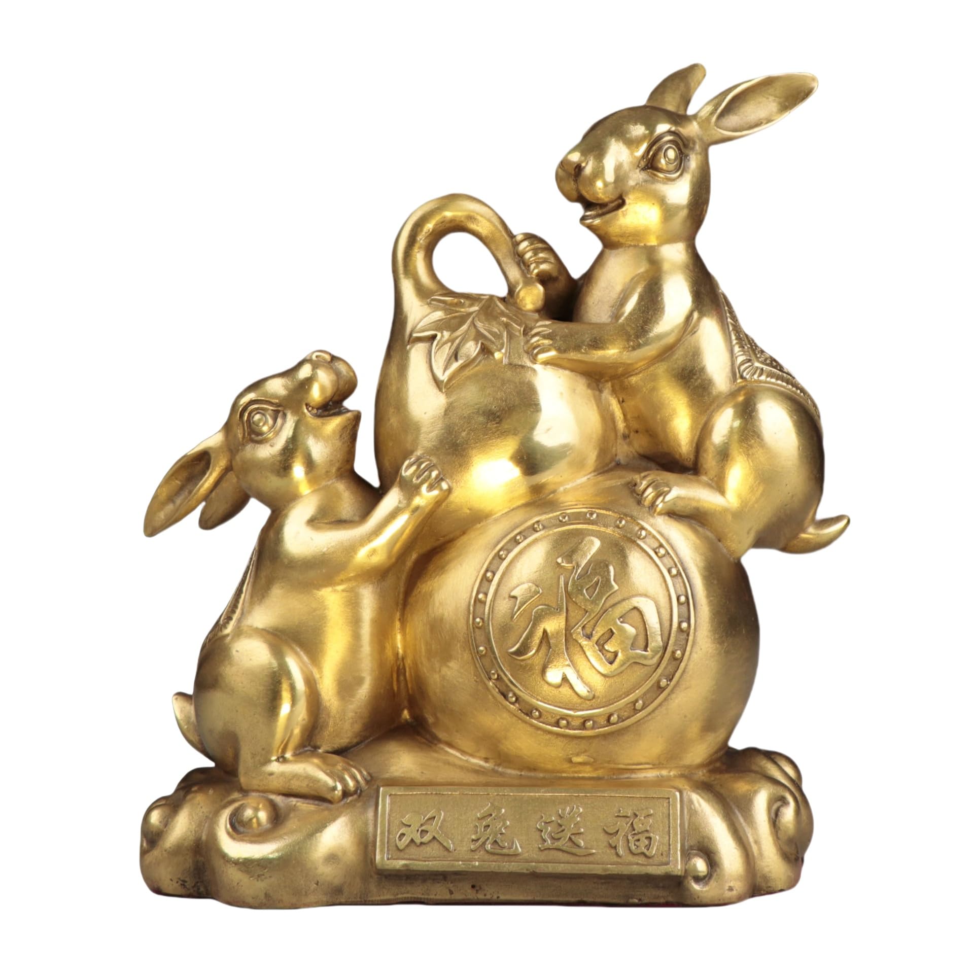 Dytartzx #4 Copper Rabbit Ornament Zodiac Rabbit Chinese Zodiac Animals Valuable Collection Statue Figurines Sculpture For Luck & Success