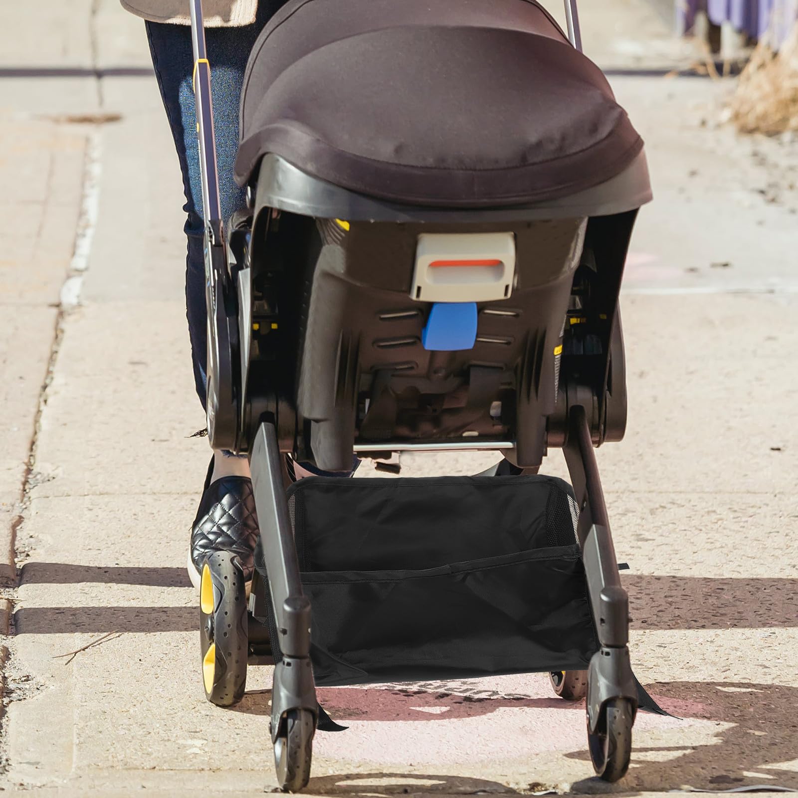 SUPVOX Borsa Portaoggetti per Passeggino Oxford Nero, Resistente e Multifunzionale, per Viaggi All'aperto Neogenitori, Cesto Inferiore per Passeggino