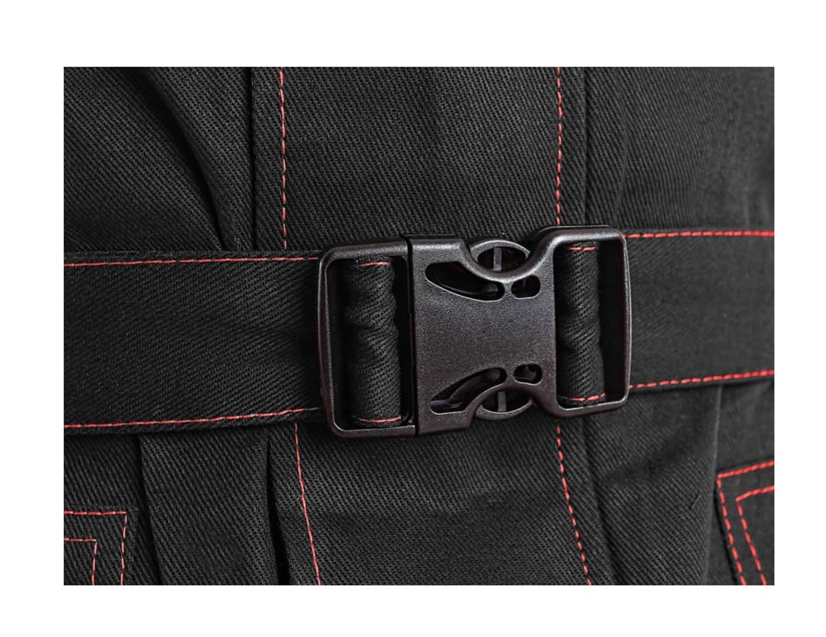 LUXY Canis CXS Robert Combinaison de travail pour homme avec fermeture éclair Combinaison une pièce pour peintre en coton Jardinier Rallye Combiné Mécanicien Poches Vêtements de protection Noir avec