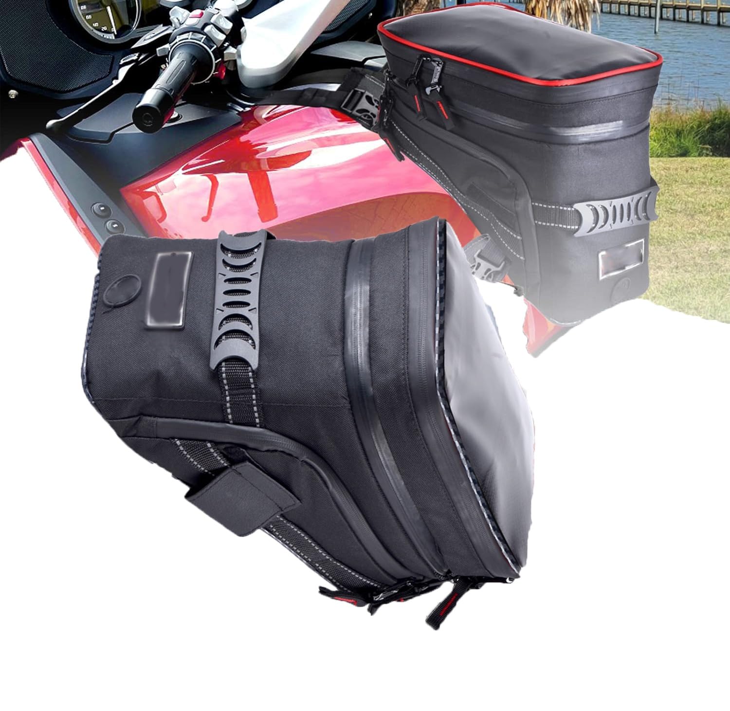 Bolsa Multifuncional Bolsa De Depósito Universal, Alforja, Pieza Impermeable, Accesorios para Motocicleta(Nero)
