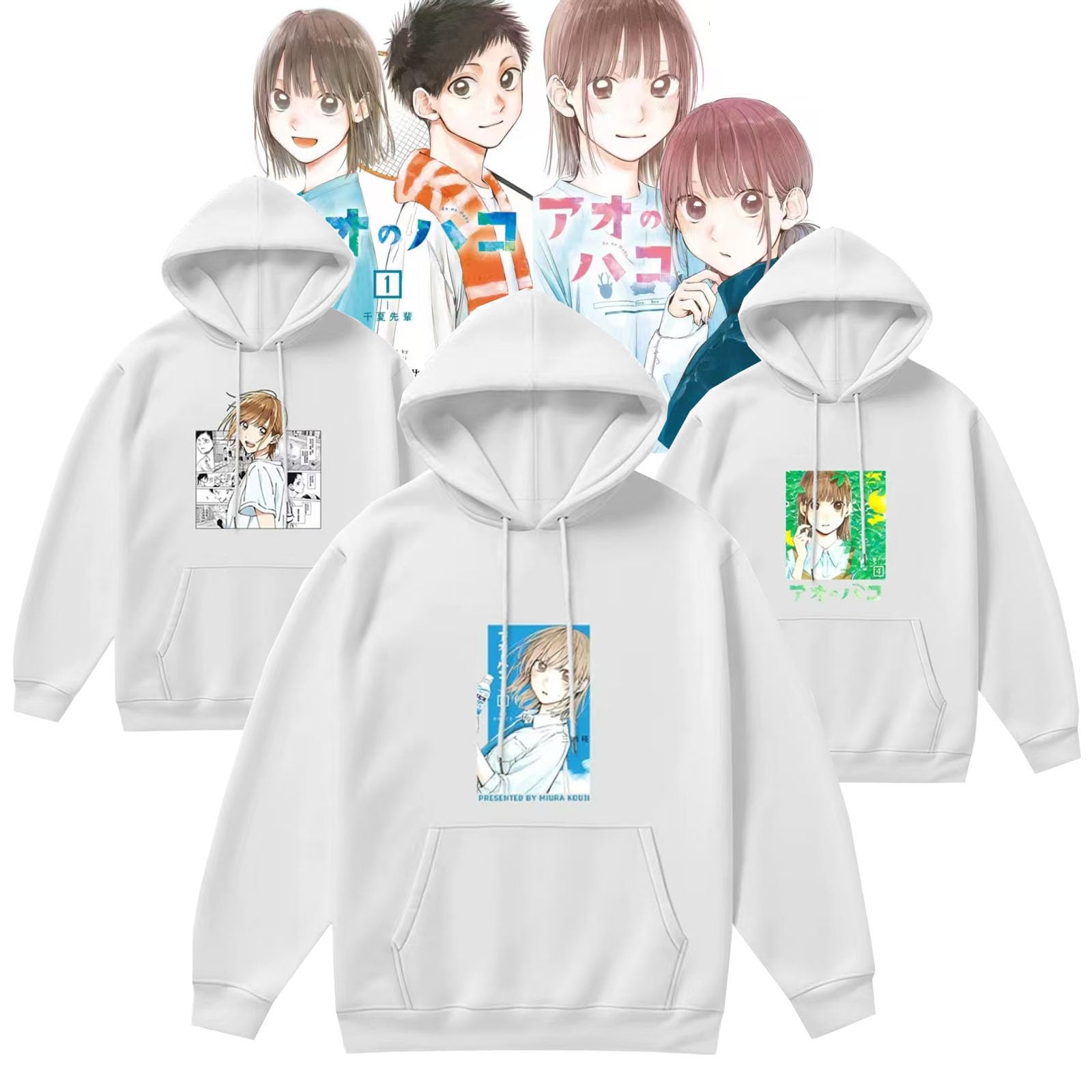 Amazon.co.jp: アオのハコ パーカー 鹿野千夏 蝶野雛 猪股大喜