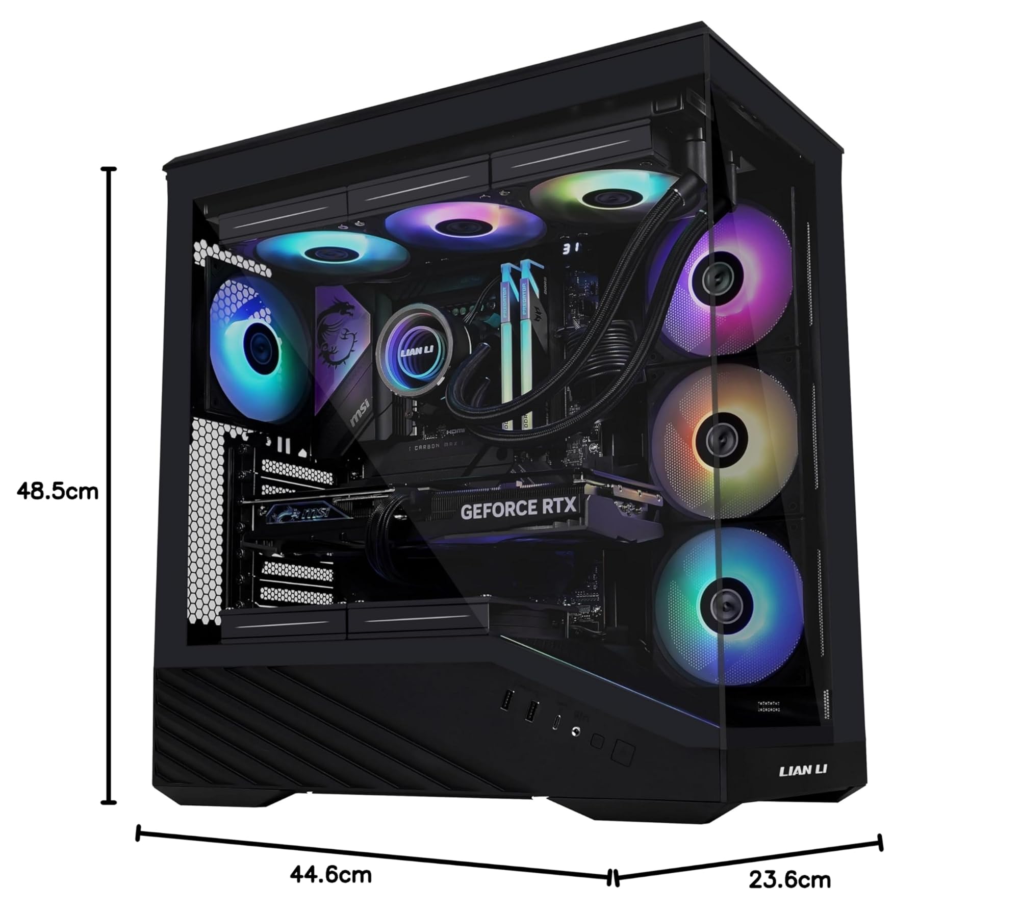 Lian Li Vector V100 Midi Tower Nero, Trasparente (Lian Li V100 - Black)