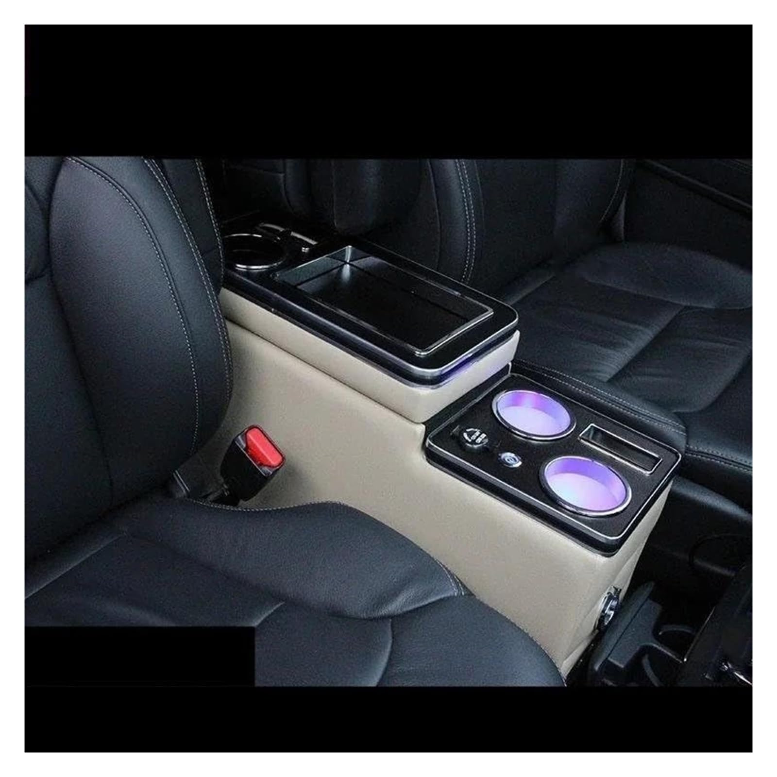 Braccioli per Auto per VW per Caravelle per M&ultivan T4 T5 T6 2003-2023 Bracciolo Centrale con Ricarica Wireless per Telefono(for 4th Beige)