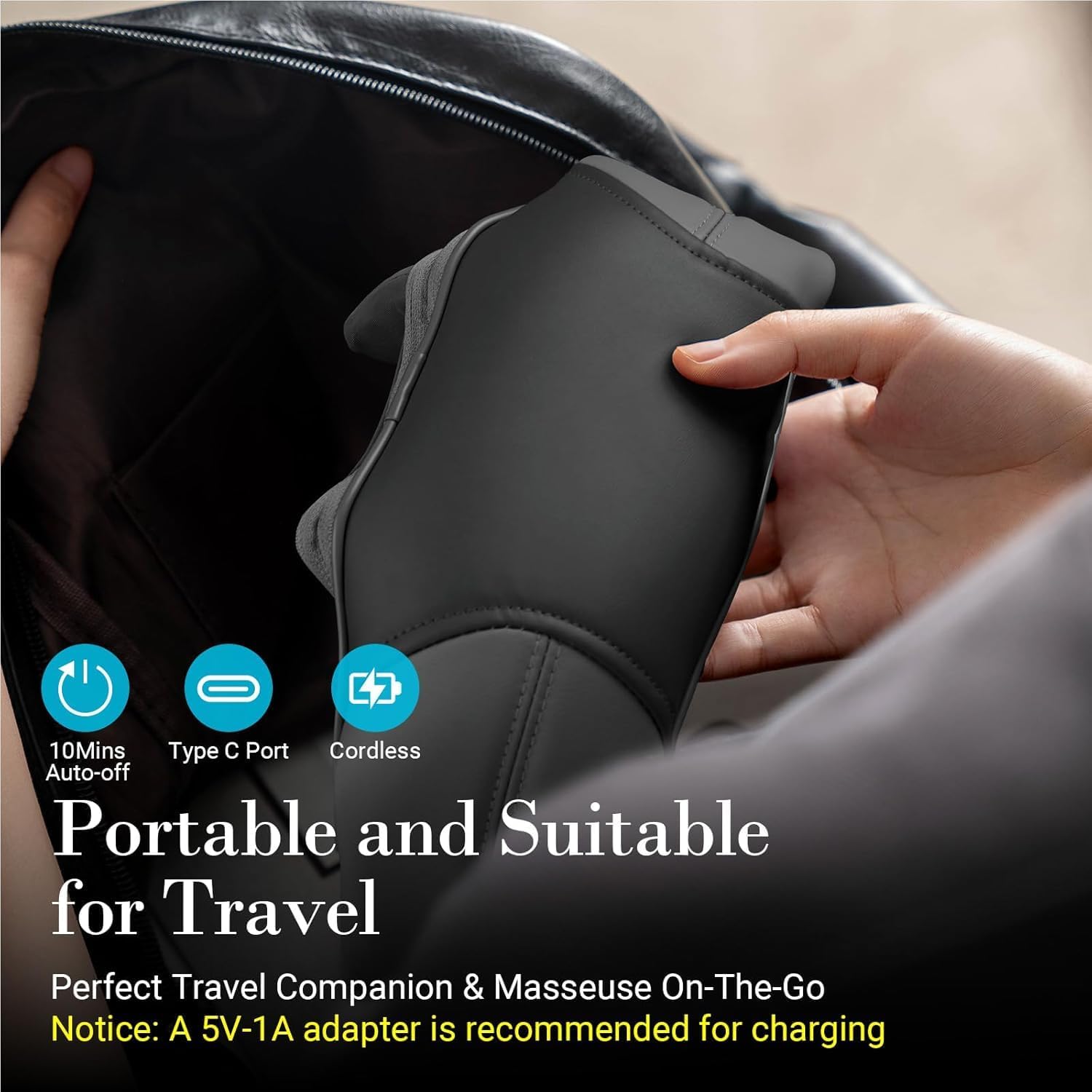 CuPiLo Neck and Shoulder Massager with Heat - Cordless Neck Massager for Pain Relief Deep Tissue, Electric Rechargeable Heated Shoulder and Back Massager